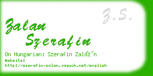 zalan szerafin business card